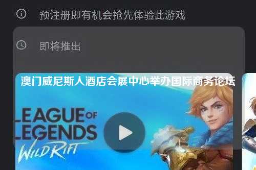 澳门威尼斯人酒店会展中心举办国际商务论坛